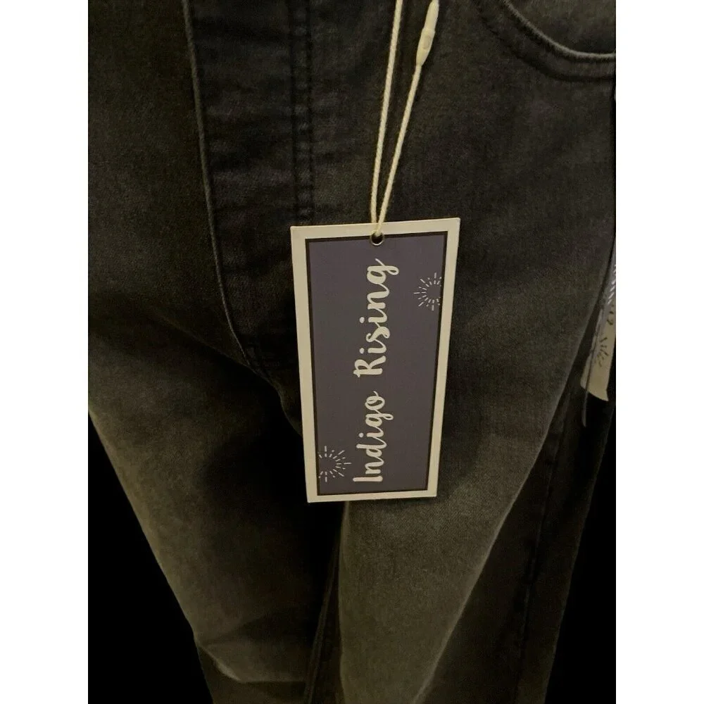 Indigo Rising Womens High Rise Slim Straight Denim Jeans Jr Size 13/31  Black - Picture 11 of 16